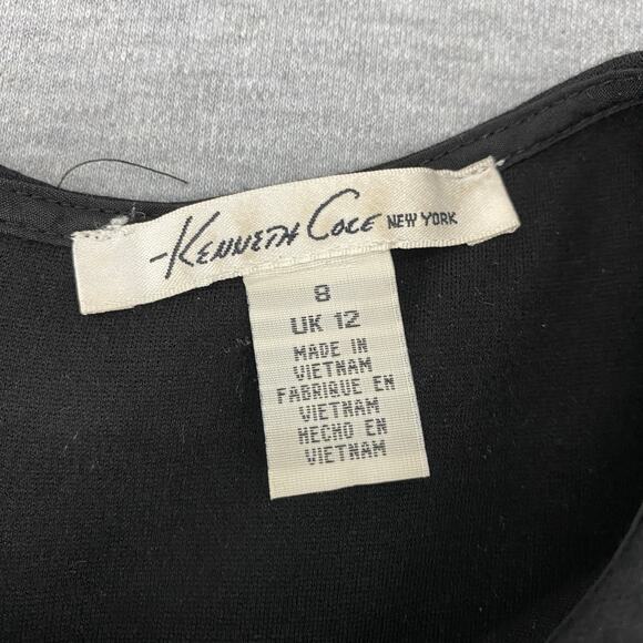 Kenneth Cole New York Women's 8 Sleeveless Dress Black Ruched Business Classic - Picture 5 of 8